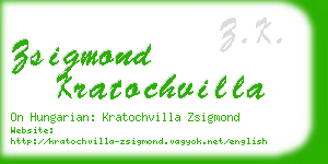 zsigmond kratochvilla business card